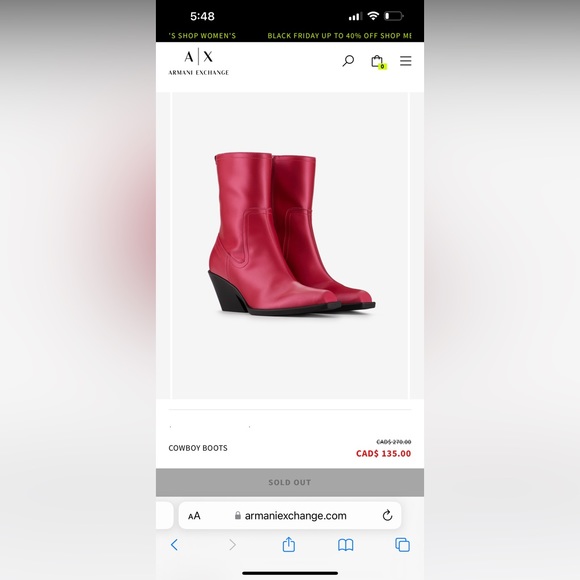 Armani Exchange red western style booties - Picture 8 of 10